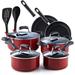 Cook N Home Non-Stick Aluminum Pots & Pans Kitchen Cookware Set 12 Piece Non Stick/Aluminum in Gray | Wayfair 02588