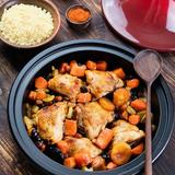 Kook Moroccan 2.5 qt. Cast Iron Round Tagine Non Stick/Enameled Cast Iron/Cast Iron in Gray/Red | 8 H x 10.7 W in | Wayfair 1060