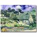 Vault W Artwork 'Cottages at Auvers-Sur-Oise" by Vincent Van Gogh Painting Print on Wrapped Canvas in Green | 14 H x 19 W x 2 D in | Wayfair