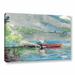 Vault W Artwork 'The Red Canoe, 1884' by Winslow Homer Painting Print on Wrapped Canvas Metal in Blue/Gray/Green | 32 H x 48 W x 2 D in | Wayfair