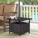 Peak Home Furnishings Side Table Metal/Wicker/Rattan in Black | 15 H x 21.8 W x 21.8 D in | Outdoor Furniture | Wayfair 730023