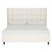 Joss & Main Harrell Tufted Low Profile Platform Bed Upholstered/Metal/Polyester/Linen in White | 47 H x 79 W x 89 D in | Wayfair