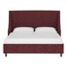 Joss & Main Anderson Low Profile Platform Bed Upholstered/Metal/Polyester/Linen in Red/White | 47 H x 79 W x 89 D in | Wayfair