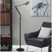 Orren Ellis Mayshar 67" LED Arched Floor Lamp Metal in Black | 66.5 H x 6 W x 36.5 D in | Wayfair 6870B02F317C42E39FC1EB3121737031