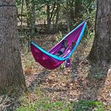 Arlmont & Co. Gould Camping Hammock in Gray/Blue/Indigo | 1 H x 78 W x 118 D in | Wayfair ADB0B646C6004089A9B427C7E264640A