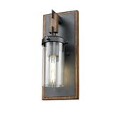 Gracie Oaks Apalachin 1 - Light Dimmable Armed Sconce Glass/Metal in Gray/Brown | 13 H x 5.5 W x 5 D in | Wayfair 0733CEFB00B84586B93E91361EEFFCFD