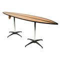 PRE Sales WFT Surf Board Pedestal Coffee Table Wood in Black/Brown | 30 H x 95 W x 23.5 D in | Wayfair 3917