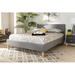 Corrigan Studio® Aube Low Profile Platform Bed Upholstered/Polyester in Gray | 39 H x 78.7 W x 86.6 D in | Wayfair 957B4D0B88EE465B908C56FD9A8BB56B