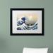 Vault W Artwork 'The Great Kanagawa Wave' by Katsushika Hokusai Matted Framed Painting Print Canvas in Blue | 16 H x 20 W x 0.5 D in | Wayfair