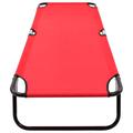 Arlmont & Co. Patio Lounge Chair Folding Sunlounger Outdoor Sunbed for Poolside Steel in Red | 11 H x 74.8 W x 22.8 D in | Wayfair