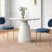 Etta Avenue™ Kaya 39.4" Concrete Pedestal Dining Table Wood in White/Yellow/Brown | 29.6 H x 39.4 W x 39.4 D in | Wayfair