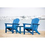 LuXeo Hampton HDPE Outdoor Adirondack Chair & Table Set, 3-Piece Plastic/Resin in Blue | 37.5 H x 23.5 W x 31.75 D in | Wayfair LUX-1518-NAVY2T