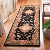 Green 27 x 0.63 in Area Rug - Fleur De Lis Living Alger Oriental Handmade Tufted Wool Black/Area Rug Wool | 27 W x 0.63 D in | Wayfair