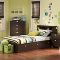 South Shore Spark Twin Mate's & Captain's Bed Wood in Brown | 14.75 H x 40.5 W x 76.5 D in | Wayfair 3259080