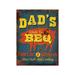 Winston Porter Dad's BBQ - Unframed Graphic Art Print on Metal in Blue/Orange/Yellow | 16 H x 12 W x 0.02 D in | Wayfair WNPR5605 40567389