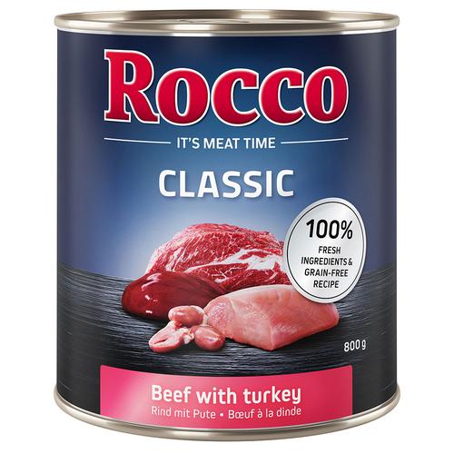 12 x 800g Rind mit Pute Rocco Classic Hundefutter nass