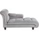 Chaise Longue Méridienne Tapissée en Velours Gris Clair Moelleuse et Confortable pour Salon Moderne