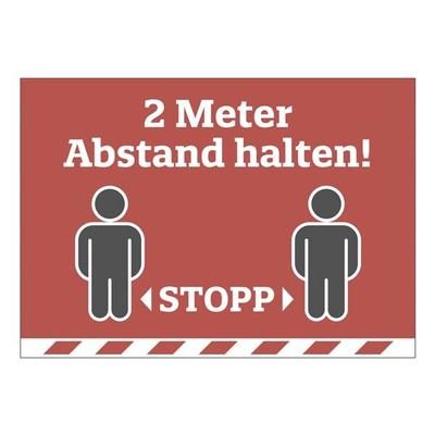 Marahrens Hinweisschild »Abstand halten« 42 x 29,7 cm signalrot rot, 42x29.7 cm Image