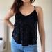 American Eagle Outfitters Tops | American Eagle Outfitters Black Velvet Tank Top | Color: Black | Size: Xs