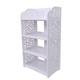 White Shoe Rack, 4-Tier Home Carved Freestanding Hollow Shoe Cabinet Display Holder Shelf Stand Storage Organiser Unit for Bedrooms, Corridors Entryways Living Rooms 15.7 x 9.1 x 28 inches