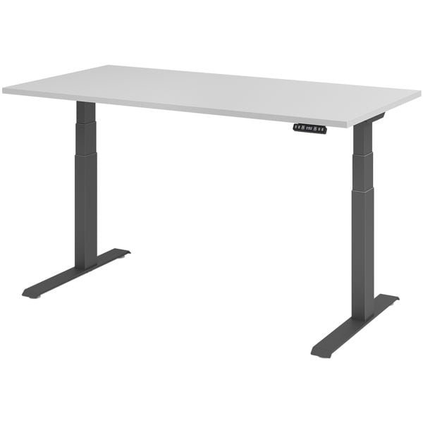 HAMMERBACHER Schreibtisch »Upper Desk« 160 cm breit und elektrisch höhenverstellbar bis 129 c grau, 160x129x80 cm