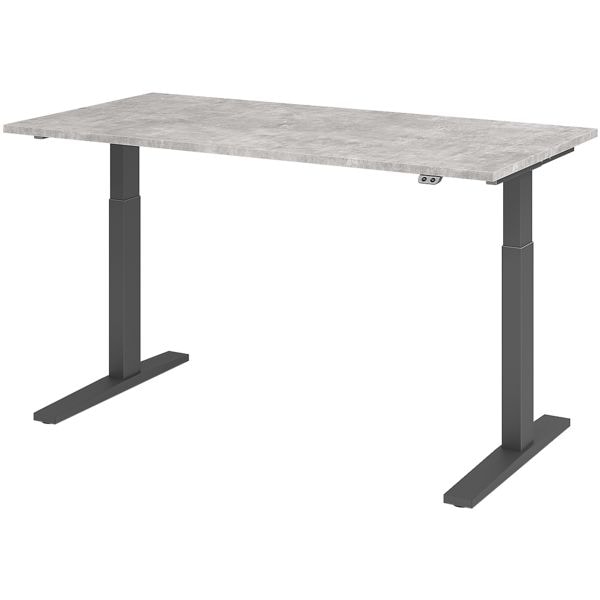 HAMMERBACHER Schreibtisch »Upper Desk« 160 cm breit und elektrisch höhenverstellbar bis 120 c grau, 160x120x80 cm