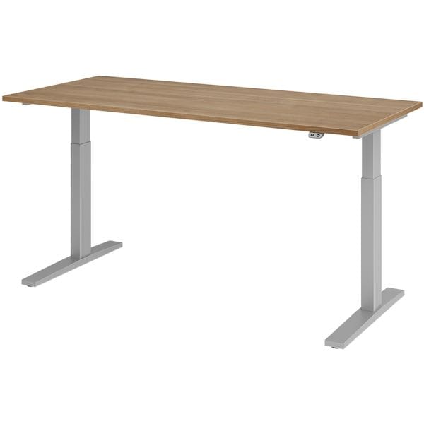 HAMMERBACHER Schreibtisch »Upper Desk« 180 cm breit und elektrisch höhenverstellbar bis 120 c silber, 180x120x80 cm
