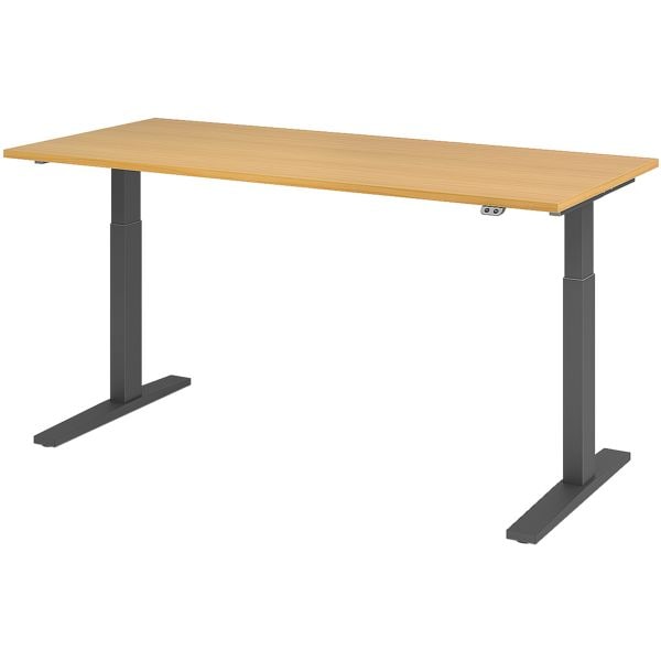 HAMMERBACHER Schreibtisch »Upper Desk« 180 cm breit und elektrisch höhenverstellbar bis 120 c braun, 180x120x80 cm