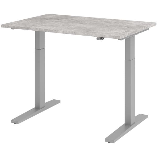 HAMMERBACHER Schreibtisch »Upper Desk« 120 cm breit und elektrisch höhenverstellbar bis 120 c grau, 120x120x80 cm