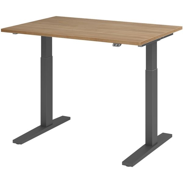 HAMMERBACHER Schreibtisch »Upper Desk« 120 cm breit und elektrisch höhenverstellbar bis 120 c braun, 120x120x80 cm