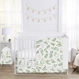 Sweet Jojo Designs Botanical Floral Leaf 4 Piece Crib Bedding Set Polyester in Blue | Wayfair Botanical-Crib-4