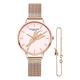 VICTORIA HYDE Rose Gold Women Quartz Watches with Bracelet Set Stainless Steel Mesh Band Wristwatch Gifts for Ladies, Rose gold-bird, Quartz Watches