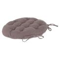 Pegane - Lot de 4 galettes de chaise ronde en coton coloris taupe - Diamètre 38 cm