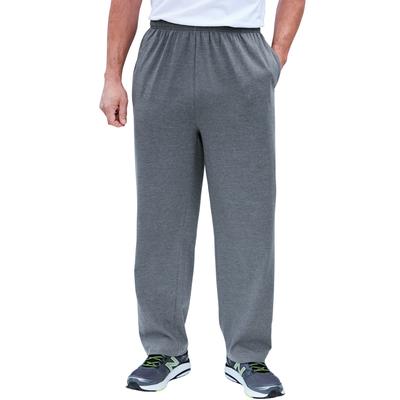 Men's Big & Tall Lightweight Jersey Open Bottom Sweatpants by KingSize in Heather Slate (Size 5XL)