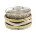 Forest Sheen,'Indian Spinner Ring Crafted of Sterling Silver and Brass'