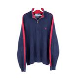 Polo By Ralph Lauren Sweaters | 90s Polo Ralph Lauren Mens Large Half Zip Sweater | Color: Blue/Red | Size: L