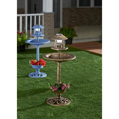 Solar Bird Bath by BrylaneHome in Bronze Bird Feeder