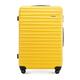 WITTCHEN Travel Suitcase Carry-On Cabin Luggage Hardshell Made of ABS with 4 Spinner Wheels Combination Lock Telescopic Handle Groove Line Size Large Suitcase Yellow