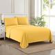 Sweet Home Collection Luxury Bedding Set with Flat, Fitted Sheet, 2 Pillow Cases, Microfiber, Yellow, King