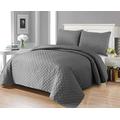 MIA we dress your home Bedspreads and Throws Super King Size with Quilted Embossed Ultrasonic Microfibre Fabric Bed Covers (Super King 270x250 CM, Grey)