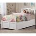 Breckin Extra Long Twin Solid Wood Platform Bed w/ Trundle by Harriet Bee Wood in White | 41.5 H x 41.625 W x 82.5 D in | Wayfair
