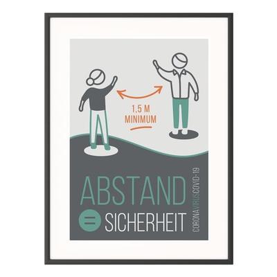 Paperflow Hinweisschild »Abstand = Sicherheit« A3 grün, 30.5x42.7 cm Image