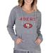 Women's Concepts Sport Gray San Francisco 49ers Mainstream Hooded Long Sleeve V-Neck Top