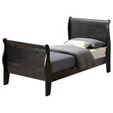 Glory Furniture Louis Phillipe Sleigh Bed Wood in Black | 44 H x 41 W x 84 D in | Wayfair G3150A-TB