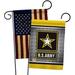 Breeze Decor American Army Steel Impressions Decorative 2-Sided Polyester 19 x 13 in. 2 Piece Garden Flag Set in Black/Gray/Yellow | Wayfair