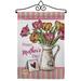 Breeze Decor Mother Day Bouquet 2-Sided Polyester 13 x 19 in. Flag set in Gray | 13 H x 13 W in | Wayfair BD-MD-GS-115148-IP-BO-02-D-US20-BD