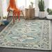 Milwaukee 5' x 7'6" Wool Olive/Blue/Dark Blue/Ivory/Light Beige/Pale Blue/Navy/Peach Area Rug - Hauteloom