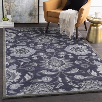 Eldena 10' x 14' Traditional Wool Charcoal/Denim/Ink Blue/Slate/Teal/Slate Blue/InkBlue/Teal Area Rug - Boutique Rugs