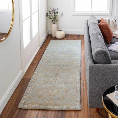 Copen 6' x 9' Traditional Wool Beige/Olive/Charcoal/Pale Blue/Tan/PaleBlue/Pale Blue Area Rug - Boutique Rugs