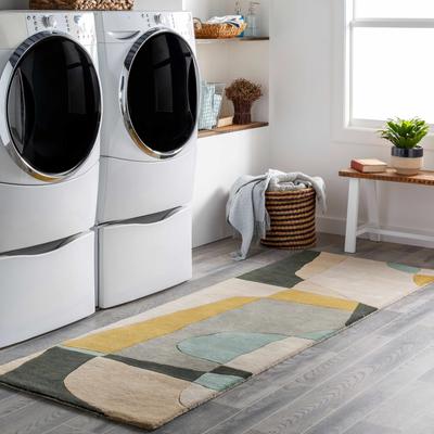 Sneedville 6' x 9' Modern Wool Olive/Medium Gray/Black/Beige/Charcoal/Dusty Sage/DustySage/MediumGray/Medium Gray Area Rug - Boutique Rugs